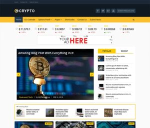 Crypto – A Bitcoin & Cryptocurrency WordPress Theme