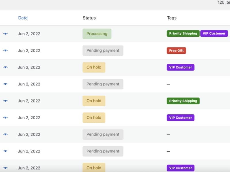 Order Tags Order Tags