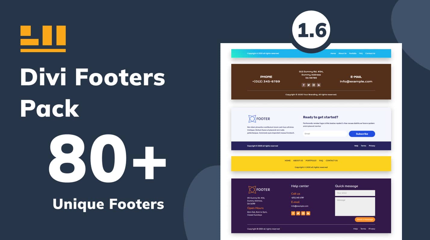 Divi Footers Pack