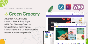 Green Grocery – Organic Food Store WooCommerce Elementor Theme