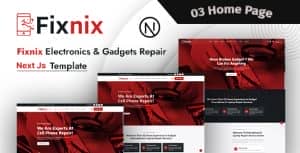 Fixnix – Electronics & Gadgets Repair React Next Js Template