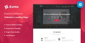 Evnto – Event & Conference Unbounce Landing Page Template