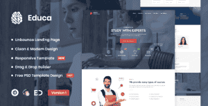 Educa – Distance Education & eLearning Unbounce Landing Page Template