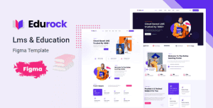 Edurock – Online Courses & Education LMS Figma Template