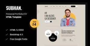 Subhan – Personal Portfolio/CV HTML Template