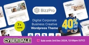Bizzpro – Digital Corporate Business Creative WordPress Theme Multipurpose