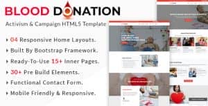 Blood Donation – Activism & Campaign HTML5 Template