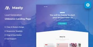 Masty – Lead Generation Unbounce Landing Page Template