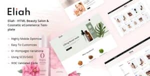 Eliah – HTML Beauty Salon & Cosmetic eCommerce Template