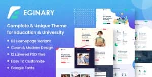 Eginary – Online Education PSD Template