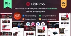 Fixturbo – Car Service & Auto Repair Elementor WordPress Theme MultiPurpose