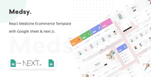 Medsy – React Medicine Ecommerce Template with Google sheet & Next JS.