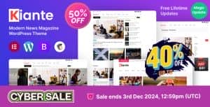 Kiante – Newspaper Magazine Blog Multi-Purpose Elementor WordPress Theme