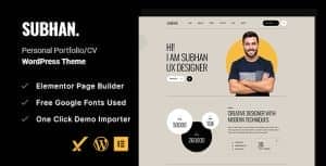 Subhan – Personal Portfolio/CV WordPress Theme