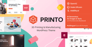 Printo – 3D Printing & Manufacturing WordPress Theme