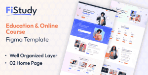 FiStudy – Professional LMS Online Education Course Figma Template