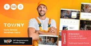 Towny – Handyman, Cleaning & Caregiving Services WordPress Theme