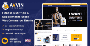 Avvin – Fitness Nutrition and Supplements Store WooCommerce Theme