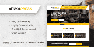 GymPress — WordPress Theme for Fitness and Personal Trainers