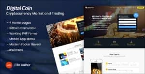 Digital Coin – Cryptocurrency Marketing and Trading Site Template