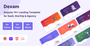 Dexam – Angular 14+ & Bootstrap 5 SaaS, Startup & Product Landing Page