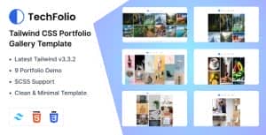 TechFolio – HTML & Tailwind CSS Portfolio Template