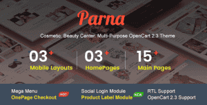 Parna – Multipurpose Responsive OpenCart 2.3 Theme | Cosmetic | Beauty Center | Fashion Store