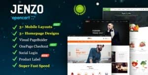 Jenzo – Drag & Drop Multipurpose OpenCart Theme with Mobile-Specific Layouts