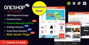 OneShop – Drag & Drop Muti-vendor & Multipurpose Responsive OpenCart 3 Theme