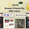 Abaz – Newspaper & Magazine Blog Bootstrap 5 Template