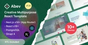 Abev – Creative Multipurpose React Next.js 14+ Template with Strapi 4