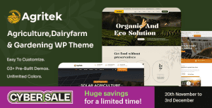 Agritek – Agriculture, Dairyfarm and Gardening WordPress Theme