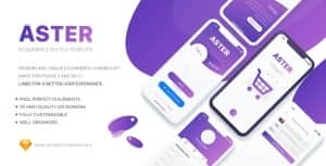 Aster – E-commerce Mobile App Sketch Template