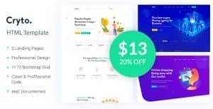 Cryto – Bitcoin & Cryptocurrency Landing Page HTML Template