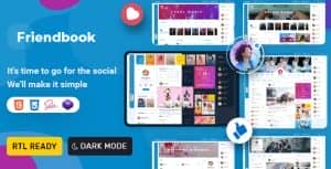 Friendbook – Social Network Online Community UI Toolkit Responsive Html Template