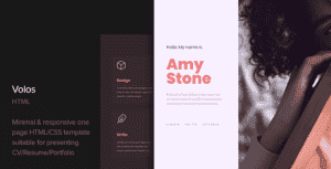 Volos – One Page Resume HTML Template