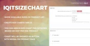 Flexible size guide(chart) & sizes on product list