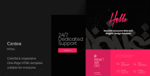 Cardea – Colorful Portfolio One Page HTML Template
