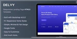 Delvy – Responsive Landing Page Template