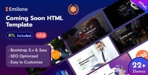 Emilono – Coming Soon Bootstrap 5 Template