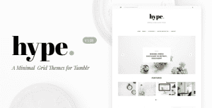 Hype | Minimal Grid Tumblr Theme