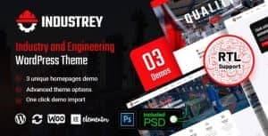 Industrey – Industry & Engineer WordPress Theme + RTL