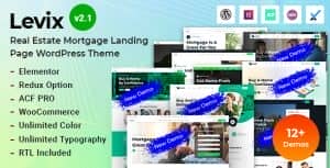 Levix – Real Estate & Mortgage Elementor WordPress Theme