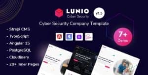 Lunio – Cyber Security Services Angular 16 Theme + Strapi CMS