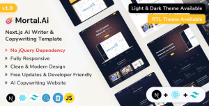 Mortal – React Next.js AI Writer & Copywriting Template