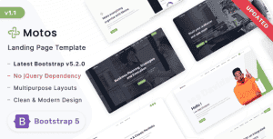 Motos – Responsive Landing Page Template