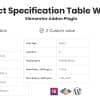 Product Specification Table Widget For Elementor