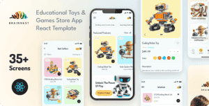 BrainNest – Educational Toys & Games Store React Mobile App | PWA with Laravel Backend
