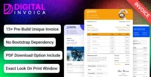 Digital Invoica – Invoice HTML Template for Ready to Print