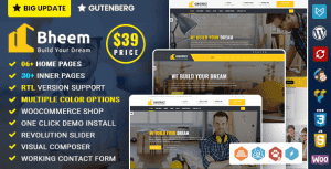 Bheem : Construction Industry Agency WordPress Theme with RTL Ready